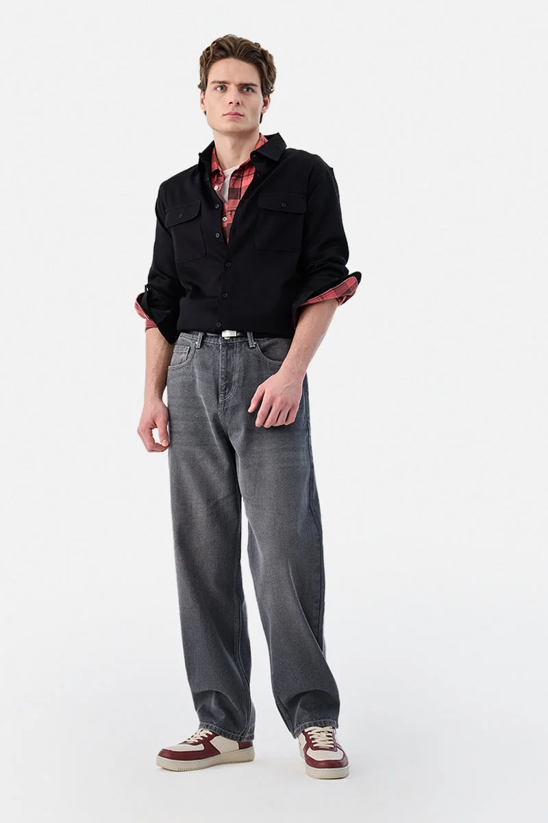 سنيتش Washed Loose Fit Jeans